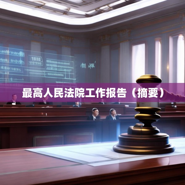 最高人民法院工作报告（摘要）