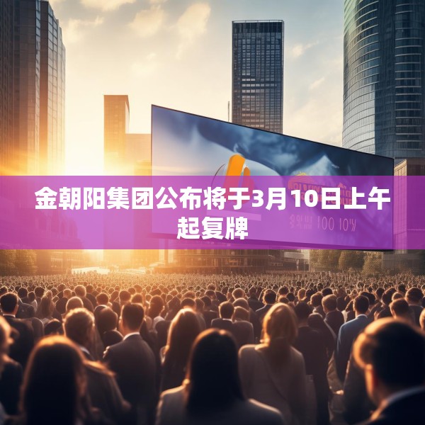 金朝阳集团公布将于3月10日上午起复牌