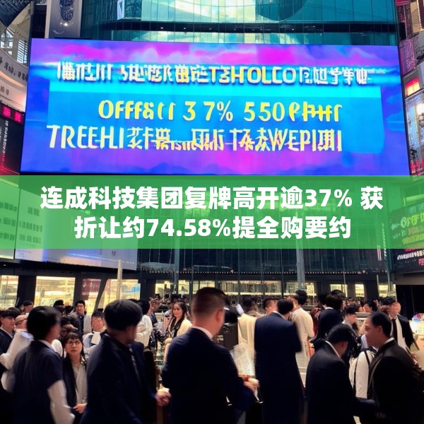 连成科技集团复牌高开逾37% 获折让约74.58%提全购要约
