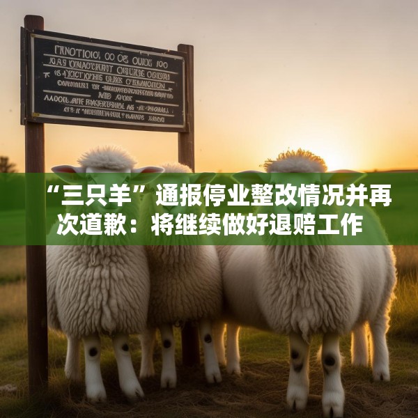 “三只羊”通报停业整改情况并再次道歉：将继续做好退赔工作
