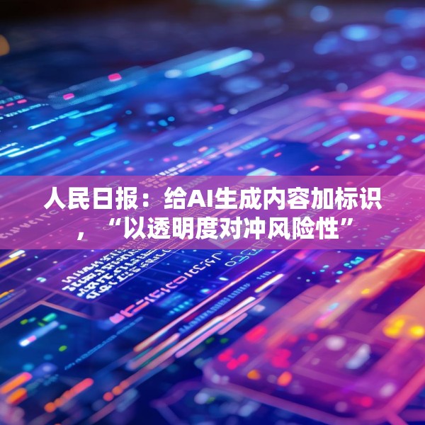人民日报：给AI生成内容加标识，“以透明度对冲风险性”