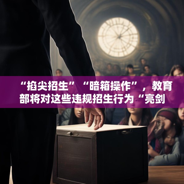 “掐尖招生”“暗箱操作”，教育部将对这些违规招生行为“亮剑”