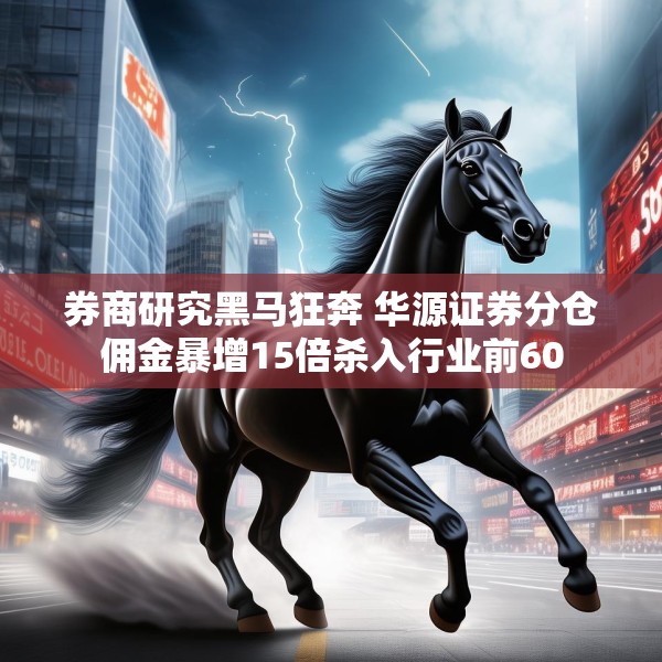 券商研究黑马狂奔 华源证券分仓佣金暴增15倍杀入行业前60