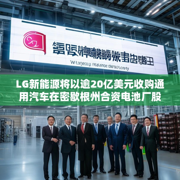 LG新能源将以逾20亿美元收购通用汽车在密歇根州合资电池厂股份