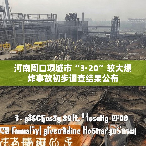 河南周口项城市“3·20”较大爆炸事故初步调查结果公布