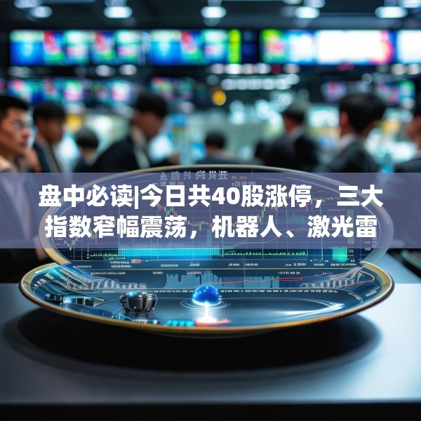 盘中必读|今日共40股涨停，三大指数窄幅震荡，机器人、激光雷达概念走强