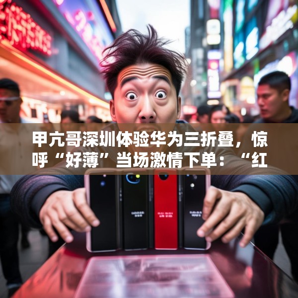 甲亢哥深圳体验华为三折叠，惊呼“好薄”当场激情下单：“红的黑的我都要！”