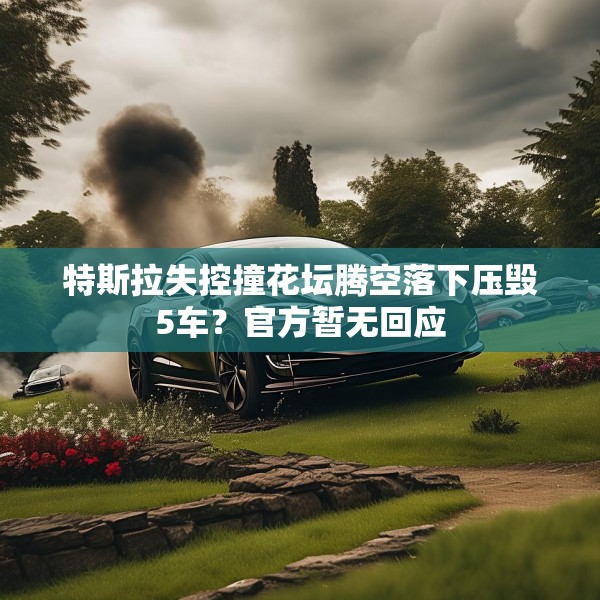 特斯拉失控撞花坛腾空落下压毁5车？官方暂无回应