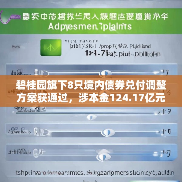 碧桂园旗下8只境内债券兑付调整方案获通过，涉本金124.17亿元