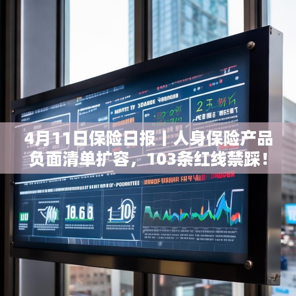 4月11日保险日报丨人身保险产品负面清单扩容，103条红线禁踩！透视险企首季12笔举牌，锚定高股息赛道