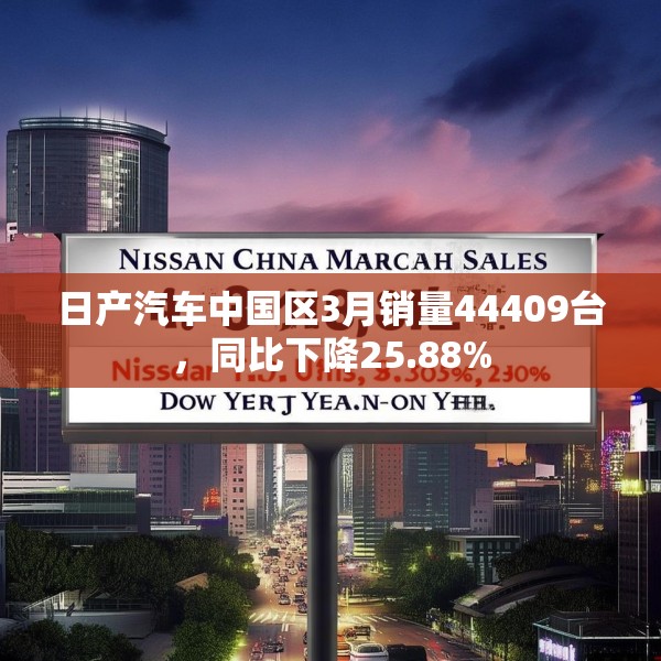 日产汽车中国区3月销量44409台，同比下降25.88%