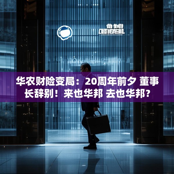 华农财险变局：20周年前夕 董事长辞别！来也华邦 去也华邦？