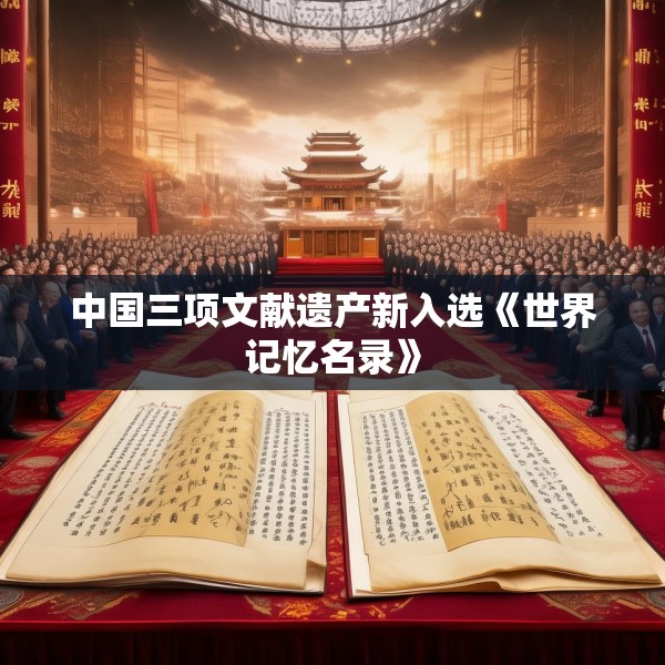 中国三项文献遗产新入选《世界记忆名录》