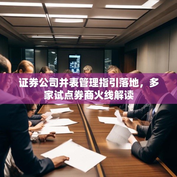 证券公司并表管理指引落地，多家试点券商火线解读