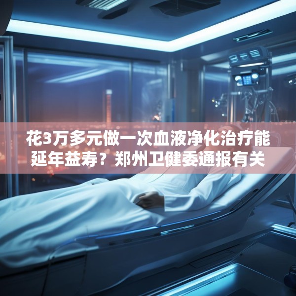 花3万多元做一次血液净化治疗能延年益寿？郑州卫健委通报有关查处情况