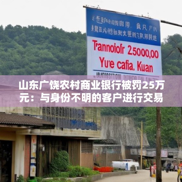 山东广饶农村商业银行被罚25万元：与身份不明的客户进行交易