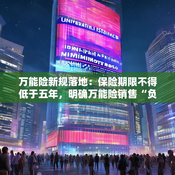 万能险新规落地：保险期限不得低于五年，明确万能险销售“负面清单”