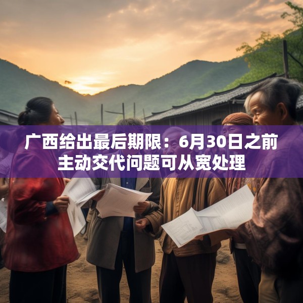 广西给出最后期限：6月30日之前主动交代问题可从宽处理