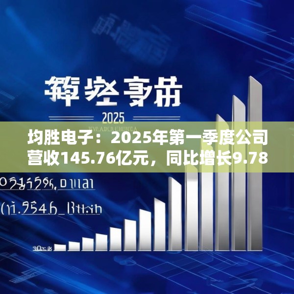 均胜电子：2025年第一季度公司营收145.76亿元，同比增长9.78%