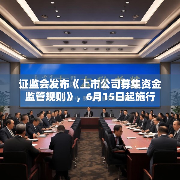 证监会发布《上市公司募集资金监管规则》，6月15日起施行