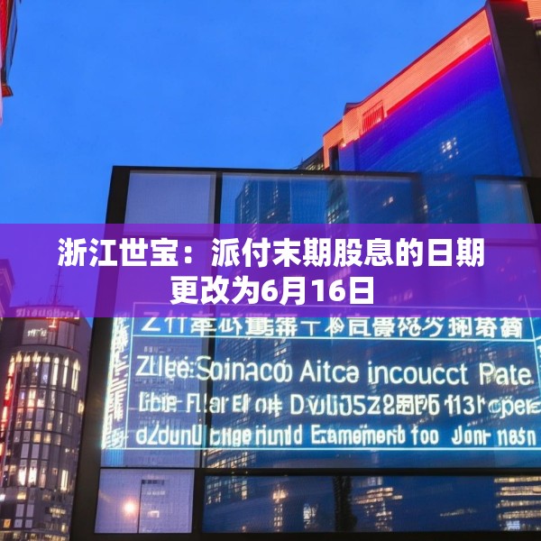 浙江世宝：派付末期股息的日期更改为6月16日