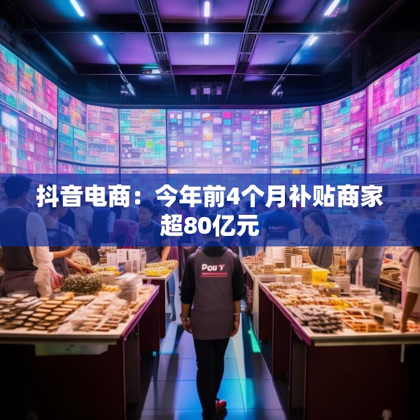 抖音电商：今年前4个月补贴商家超80亿元