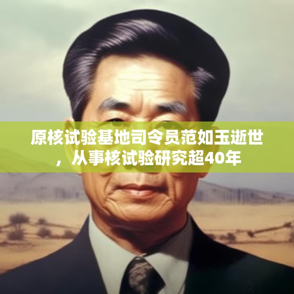 原核试验基地司令员范如玉逝世，从事核试验研究超40年