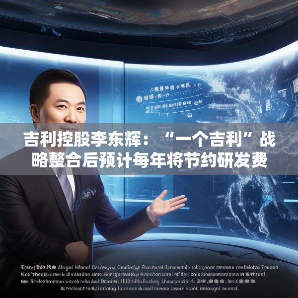 吉利控股李东辉：“一个吉利”战略整合后预计每年将节约研发费用数十亿元