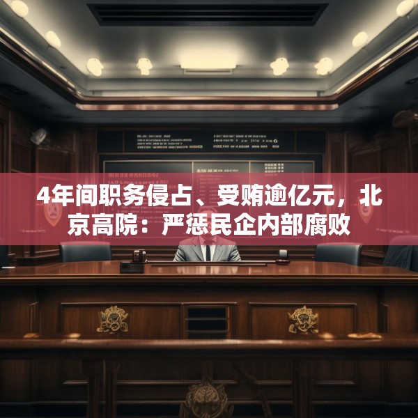 4年间职务侵占、受贿逾亿元，北京高院：严惩民企内部腐败