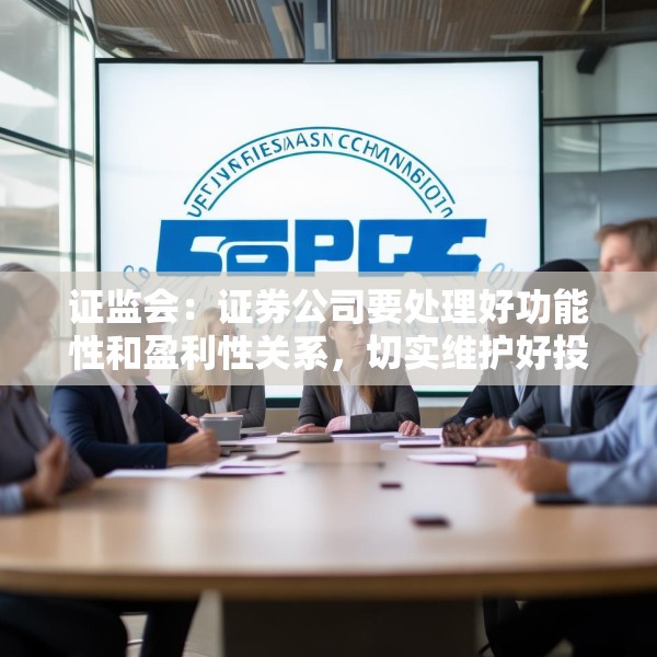 证监会：证券公司要处理好功能性和盈利性关系，切实维护好投资者利益