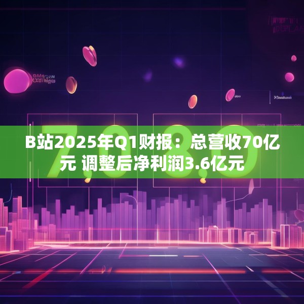 B站2025年Q1财报：总营收70亿元 调整后净利润3.6亿元