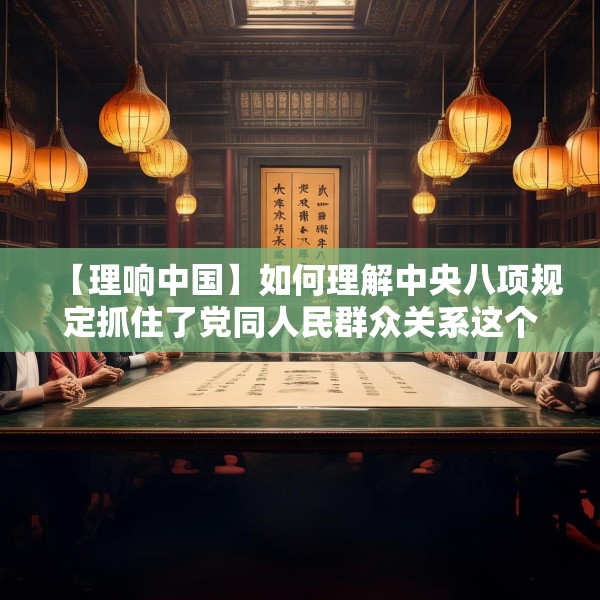 【理响中国】如何理解中央八项规定抓住了党同人民群众关系这个作风建设的核心