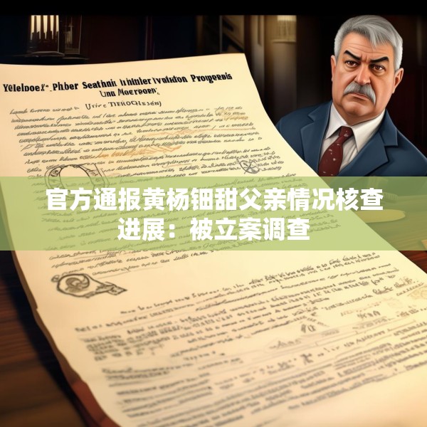 官方通报黄杨钿甜父亲情况核查进展：被立案调查