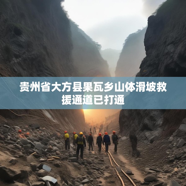 贵州省大方县果瓦乡山体滑坡救援通道已打通