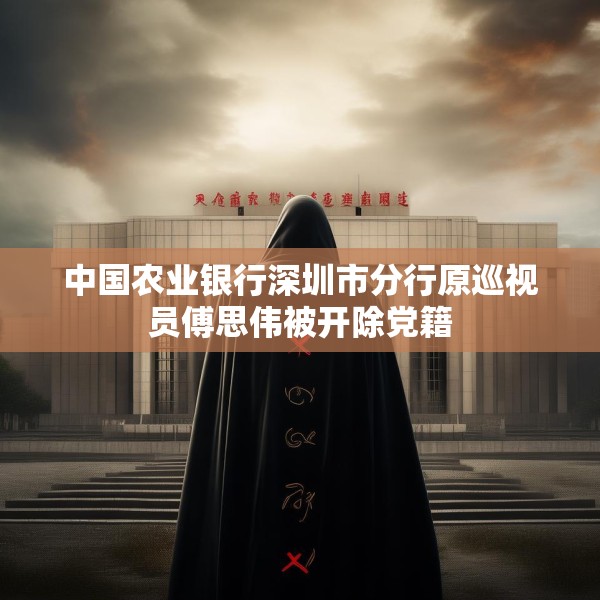 中国农业银行深圳市分行原巡视员傅思伟被开除党籍