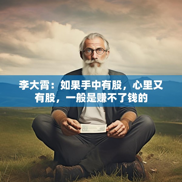 李大霄：如果手中有股，心里又有股，一般是赚不了钱的
