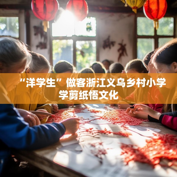 “洋学生”做客浙江义乌乡村小学学剪纸悟文化