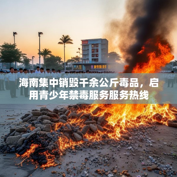 海南集中销毁千余公斤毒品，启用青少年禁毒服务服务热线