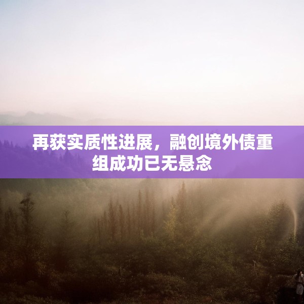 再获实质性进展，融创境外债重组成功已无悬念