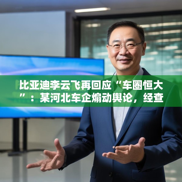 比亚迪李云飞再回应“车圈恒大”：某河北车企煽动舆论，经查没有问题