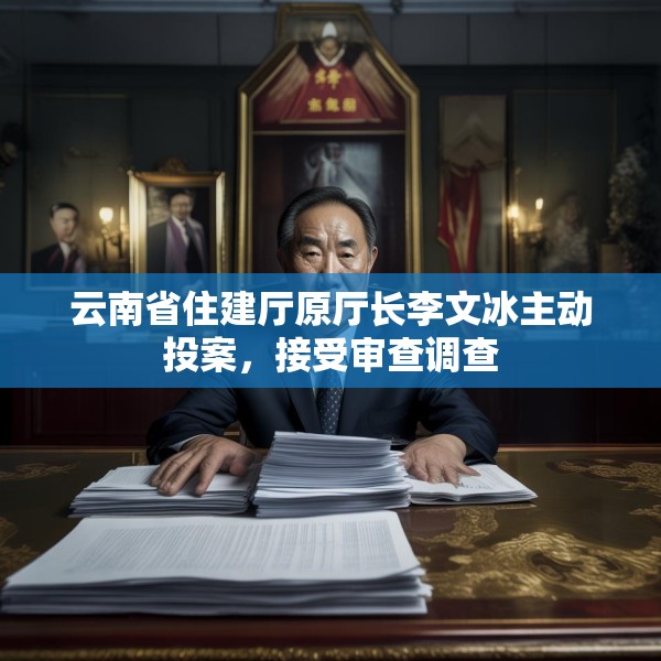 云南省住建厅原厅长李文冰主动投案，接受审查调查