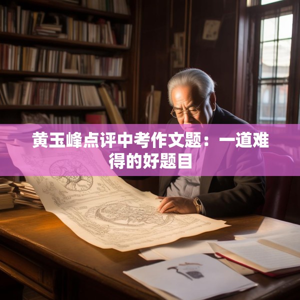 黄玉峰点评中考作文题：一道难得的好题目