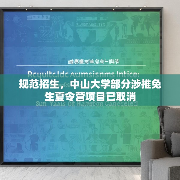 规范招生，中山大学部分涉推免生夏令营项目已取消